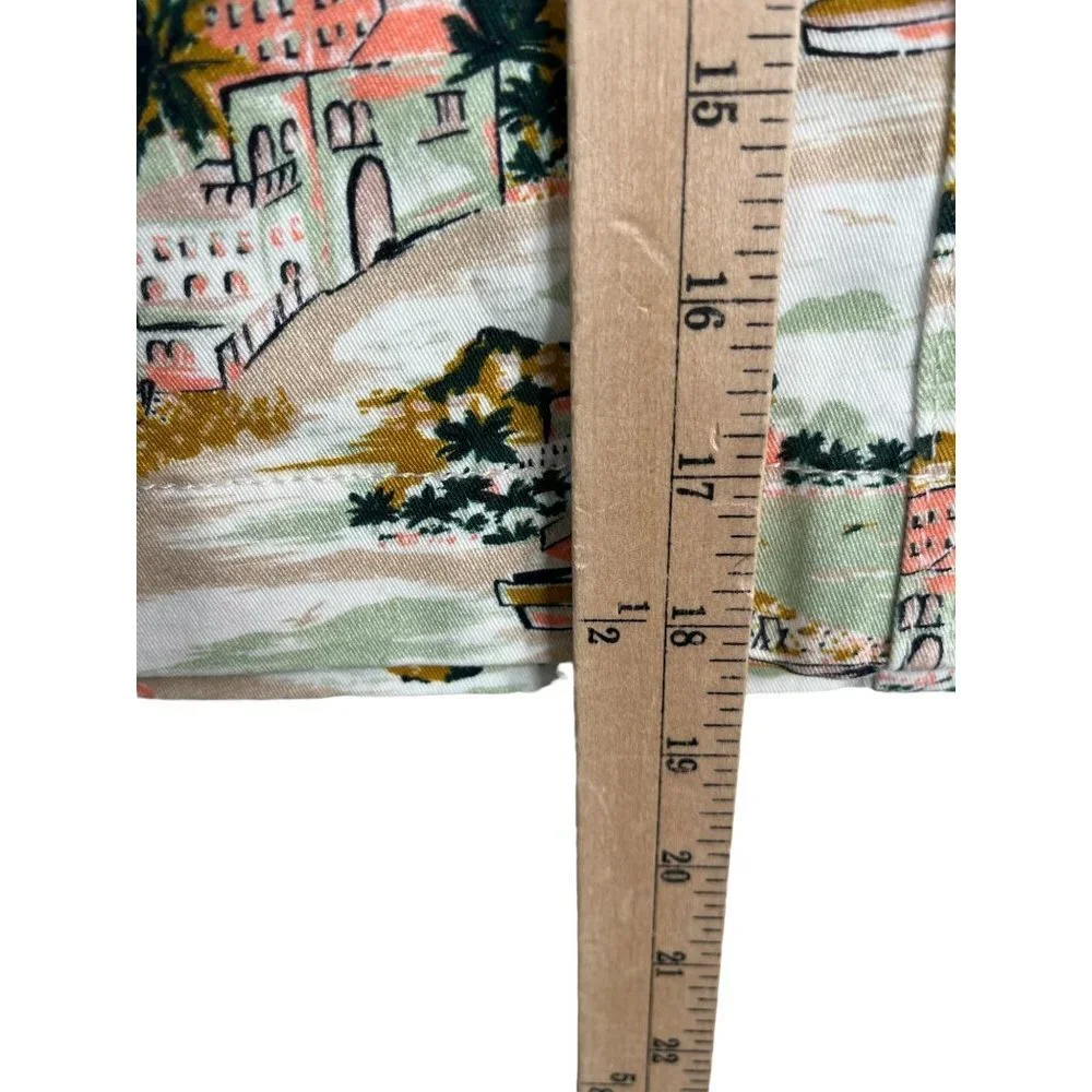 Boden stretchy denim mini skirt novelty print pink‎ core sz 10